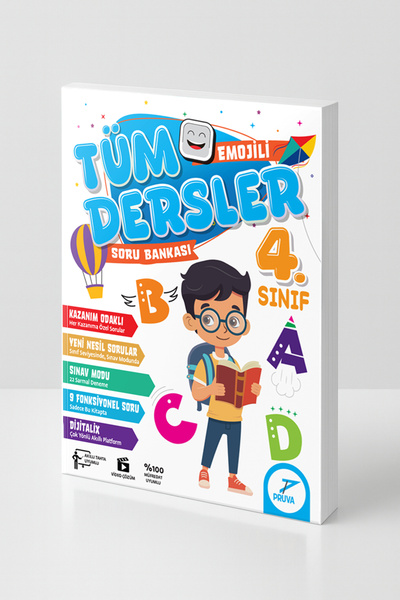 Pruva Akademi 4. Sınıf Tüm Dersler Soru Bankası – Emojili, Yeni Nesil, Kazanı...