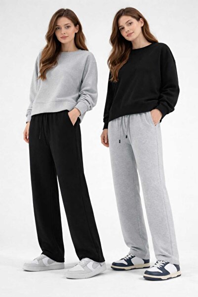 modlux Σετ 2 τεμαχίων Μαύρο Γκρι Προϊόν Fırsat Μεγάλου Μεγέθους Ποιοτικό Φόρμ...