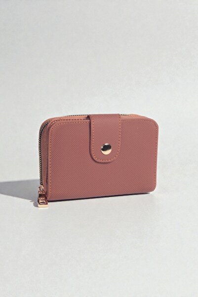 dericom Salmon Zippered Snap Fastener Women's Wallet – Multi-Compartment Mini...
