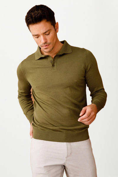 Desen Triko Deen Basic Polo Neck Slim Knit Sweater 21601