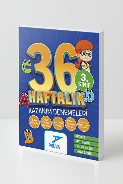 Pruva Akademi 3. Sınıf 36 Haftalık Kazanım Denemeleri – Türkçe, Matematik, Fe...