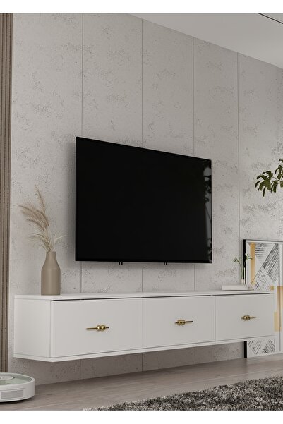 cantek dizayn 1362TV180-32CT DUVARA MONTAJ TV SEHPASI BEYAZ-ALTIN