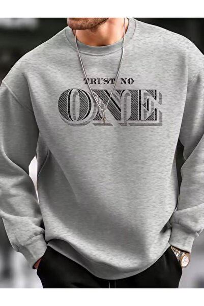 LELVANİ Trust No One Written Pattern Print Unisex Sweatshirt