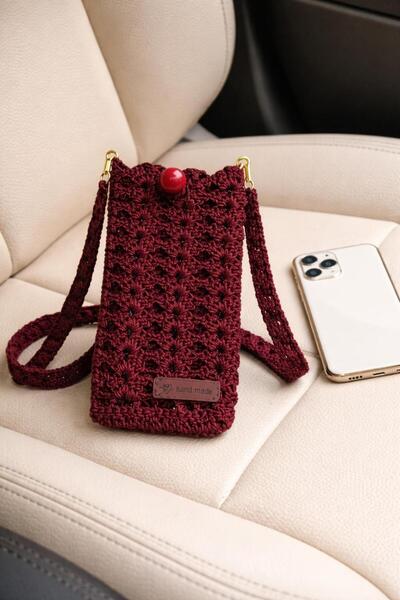 one depot only for quality life Örgü telefon çantası el işçiliği doğal şık te...