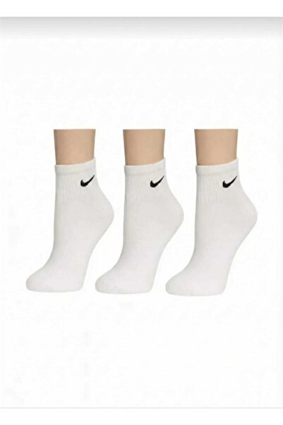Nike Ankle socks with logo, 3 pairs, White, One Size