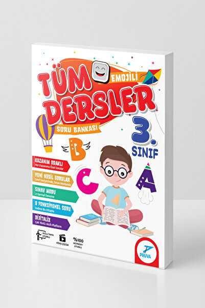 Pruva Akademi 3. Sınıf Emojili Tüm Dersler Soru Bankası – Yeni Nesil, Kazanım...