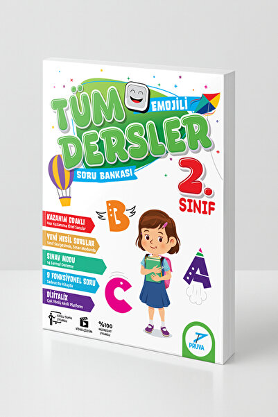 Pruva Akademi 2. Sınıf Emojili Tüm Dersler Soru Bankası – Yeni Nesil, Kazanım...