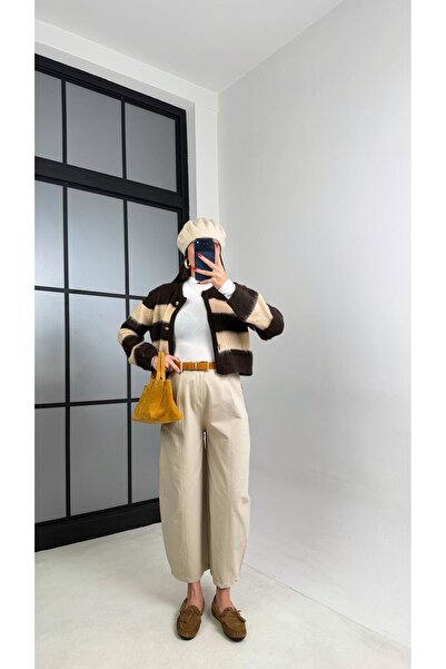 Gaus Taş Beli Lastikli Poplin Balon Pantolon GAUS-00915