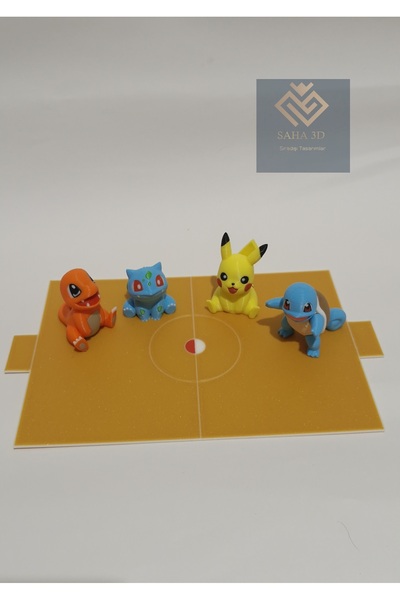 saha3d sıradışı tasarımlar Pokemon arena stadyum (4 Pokemon Hediye)(Pikachu, ...