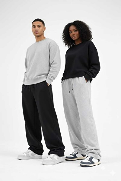 modlux Σετ 2 τεμαχίων Μαύρο Γκρι Προϊόν Fırsat Ποιοτικό, Χαλαρή Εφαρμογή, Ευέ...