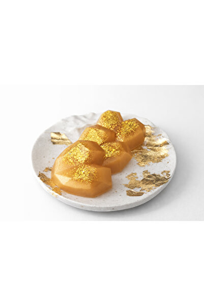 SOO SOAP Soap Dish and Soap Gold Leaf Detailed Soap Bowl and Glitter Gold Hea...