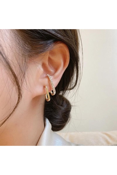 Glamluxe أقراط ذات مظهر عصري مرصعة بالكريستال الذهبي