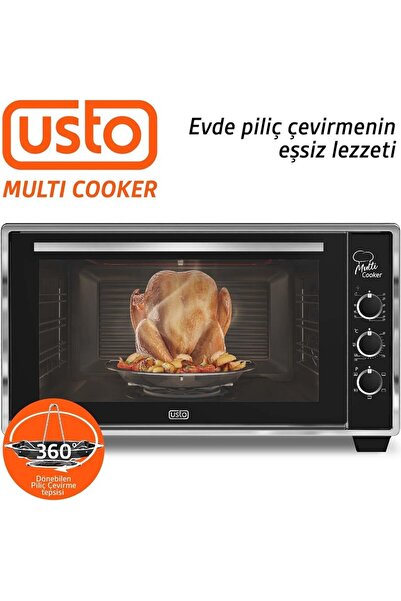 Usto 2115 Airfry Özellikli 50lt Multi Cooker Midi Fırın Siyah