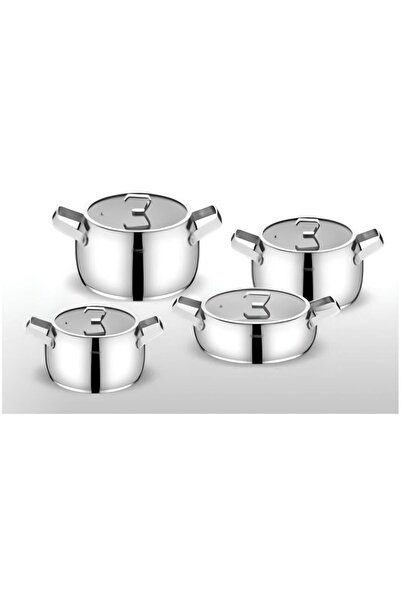 FMS 6025 Damla 8 Piece Steel Cookware Set Metal Handle