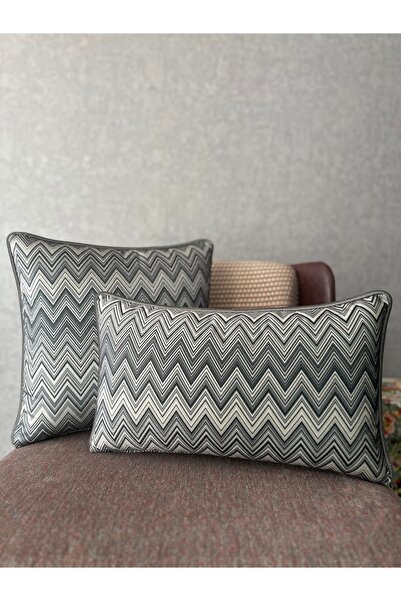 Fabricland Chevron-113 Двосторонній комбінований чохол для подушки 43x43