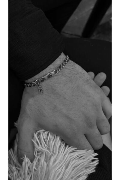 Çelik Harf Charmlı Göz Baskılı Bileklik - Gözlerim Hep Üzerinde Sevgilim