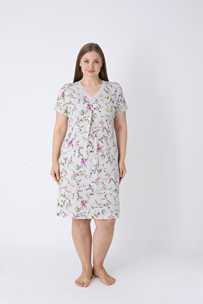 Cotpark Women's Plus Size Viscose Elastane Fabric Nightgown 13439