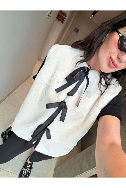 begum mayda Ekru Peluş , Fiyonklu Yelek