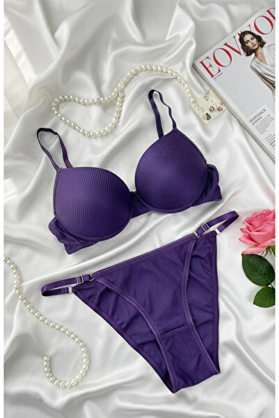 MILANOFOX Set sutien push-up cu sârmă și chiloți ajustabili, cu dungi premium