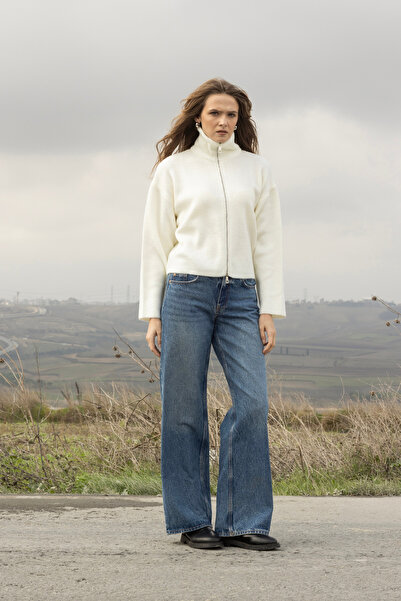 Nisan Zippered Knitwear Cardigan