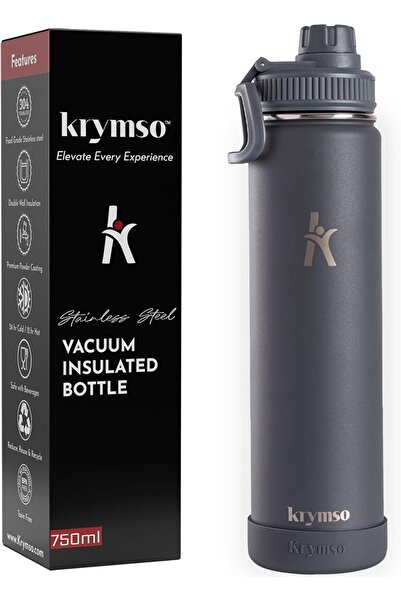 Krymso 750ml Stainless Steel Water Bottle, Double Wall Insulated Water Bottle