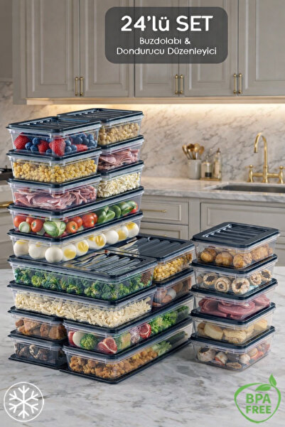 Mim Life 24 Piece Storage Container Set, Microwave Compatible Storage Contain...