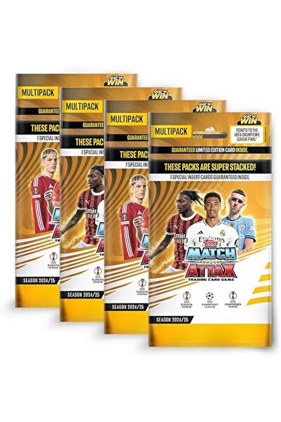 Topps Match Attax 24/25 UEFA Champions League Cards by (4 Pieces)