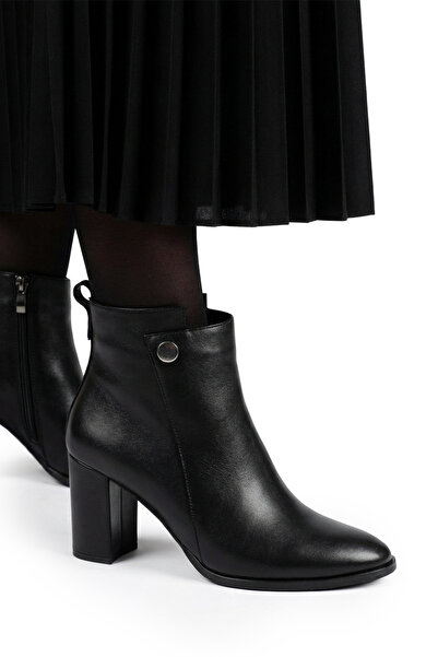 OZ AYAKKABI Hakiki Deri Kadın Topuklu Bot
