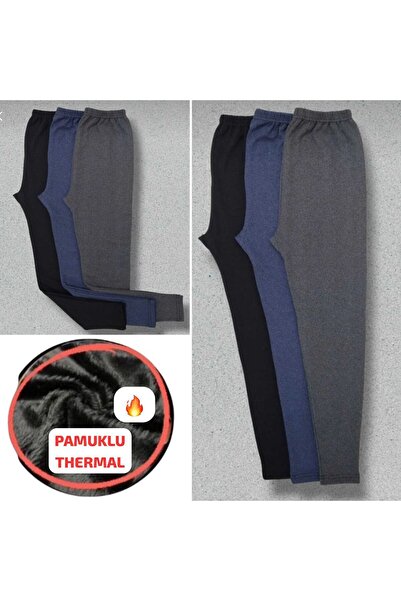 Tusebu Cotton Thermal Underwear Bottom Leggings – Warm and Flexible (Black/Na...