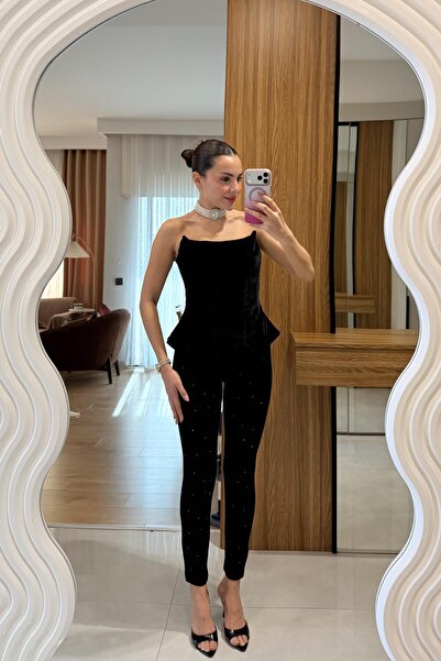 Gizem Ecemiş Wolf Siyah Taşlı Tayt