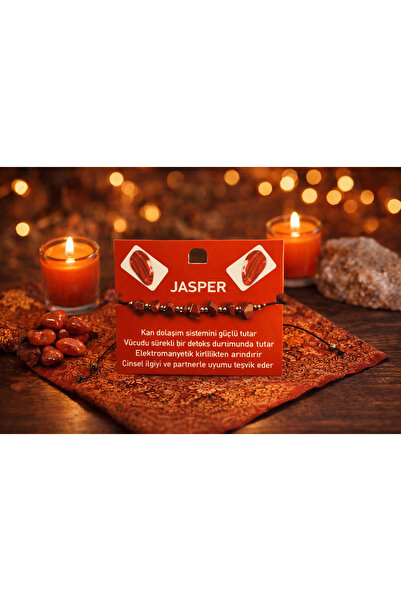 seymenbıçakçılık Jasper Natural Stone Bracelet |   Adjustable Rope Bracelet |...