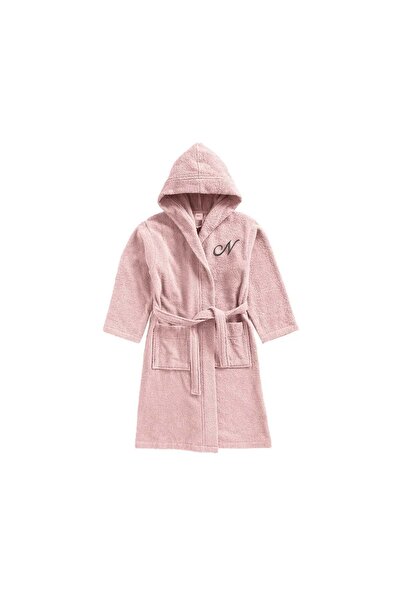 BYFT Daffodil Kids Hooded Bathrobe | Monogrammed Letter 'N' | Soft Cotton Com...