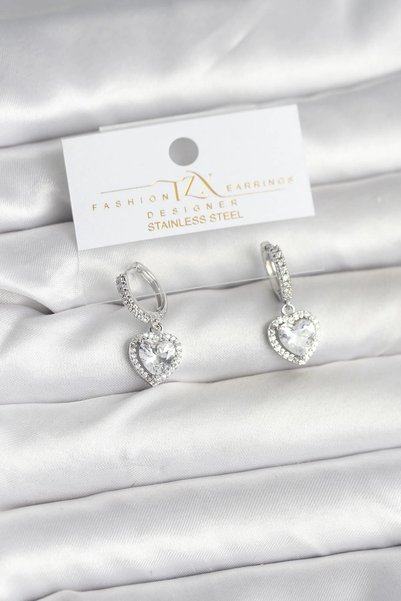 shopwave Brass Silver Rk Zircon Stone Model Women's Earrings