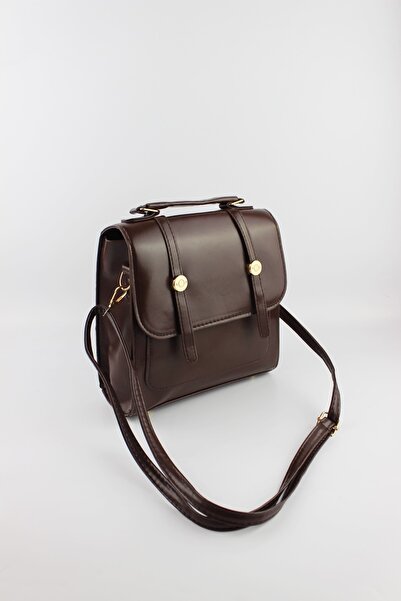 İLKYAZ College Style Bitter Brown Leather Snap Closure Women's Small Size Sho...