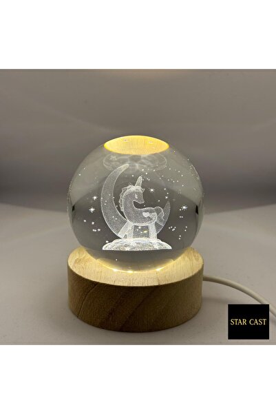 STAR CAST 3D Işıklı Cam Küre – LED Gece Lambası