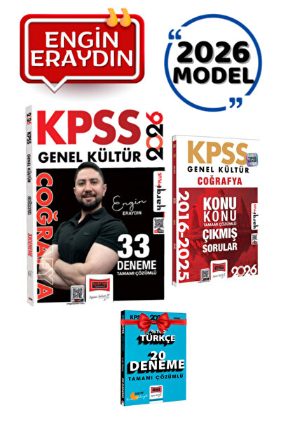 Yargı Yayınları Engin Eraydın 2026 KPSS Coğrafya Deneme+Konu Konu Çıkmış Sorular