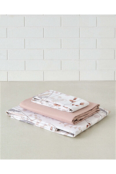 REDTAG White And Pink 4 Piece Printed Quilt Set (Double Size)