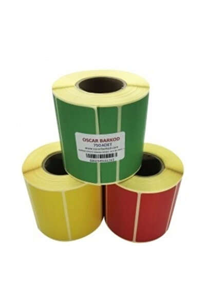 ofisturka RENKLİ TERMAL BARKOD ETİKETİ 40X80 750 ADET