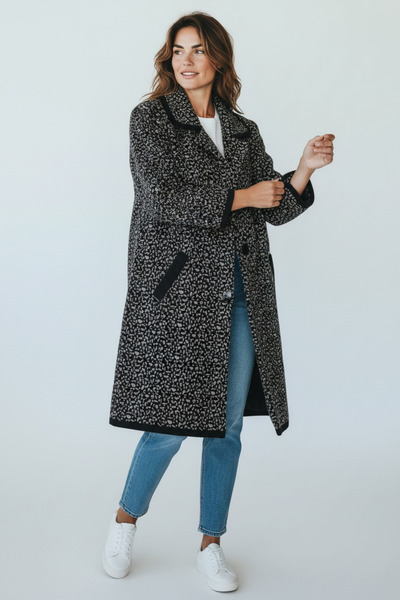 ECE GİYİM Women's Button-Front Thick Knit Cardigan with Pockets