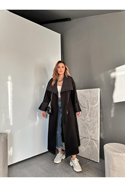 Zerrincan Giyim Siyah Mat Kapitone Parçalı Şardonlu Kaban (ÖN SİPARİŞ 2 OCAK ...