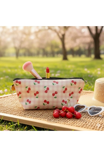 PALTO TASARIM Косметичка з вишневим візерунком - Організатор для косметики Ко...