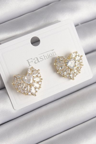 shopwave Brass Gold Rk Zircon Stone Model Women's Earrings