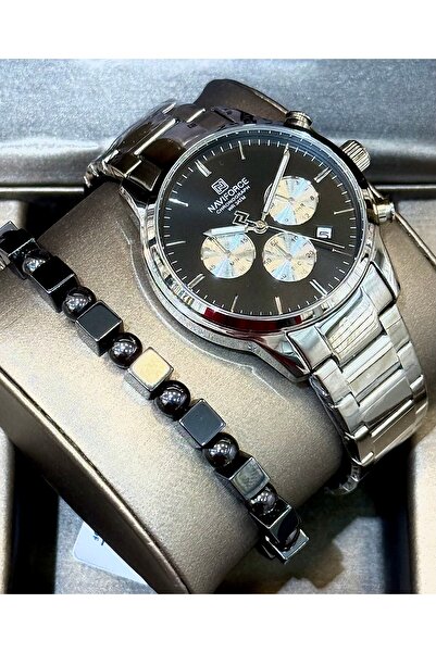 Naviforce Original Steel Cord Function Wristwatch with Gift+Bracelet as a Gift