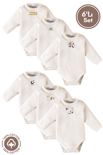 Miniel Unisex 100% Organic Cotton Random Printed 3-6-9-12 Months 6-Piece Long...