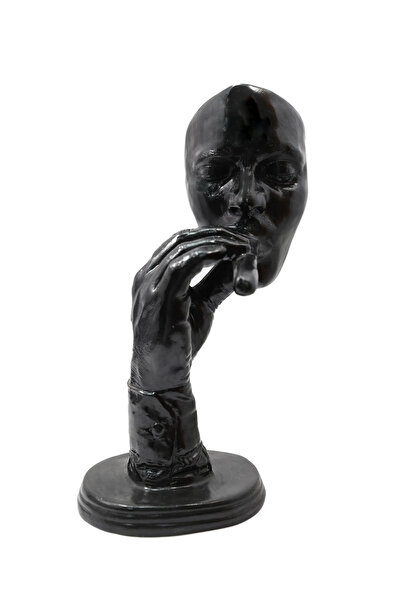 Generic تمثال وجه تجريدي بتصميم كلاسيكي - تمثال فني أسود حديث مصنوع من الراتن...