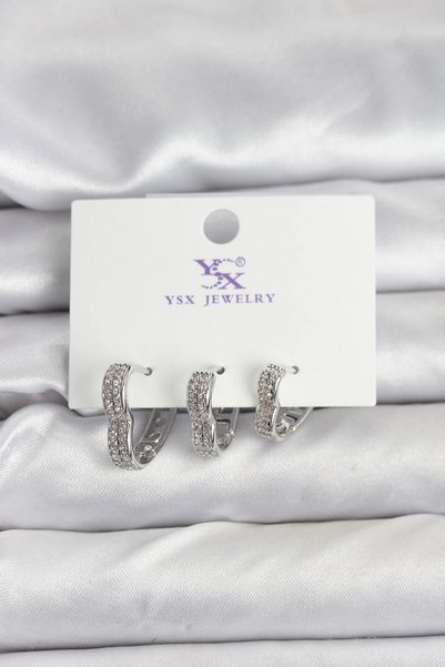 shopwave Silver Rk Brass Zircon Stone Li Women's Earrings
