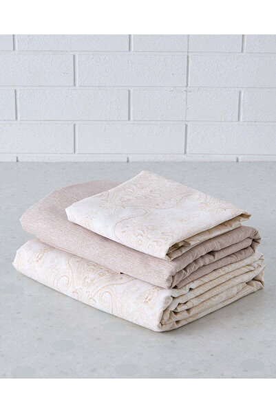 REDTAG Beige 4 Piece Printed Quilt Set (Double Size)