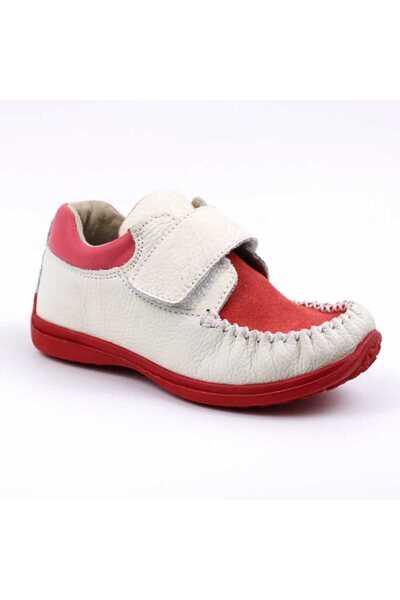 tino Lightweight children's shoes, made of natural leather 369-WHITE/RED