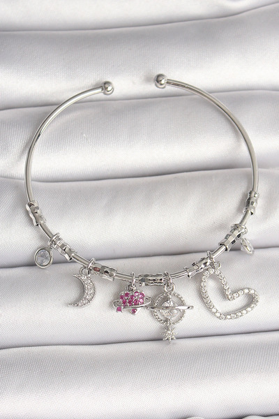 shopwave النحاس الفضة اللون استرخى الزركون حجر الكوكب الشكل القلب التفاصيل سح...