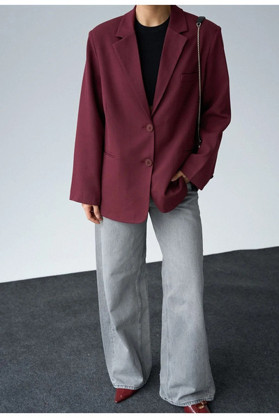 My Blog Burgundy Blazer Jacket - 7619